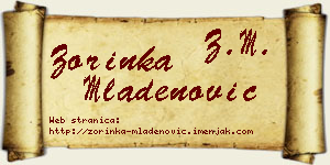 Zorinka Mladenović vizit kartica